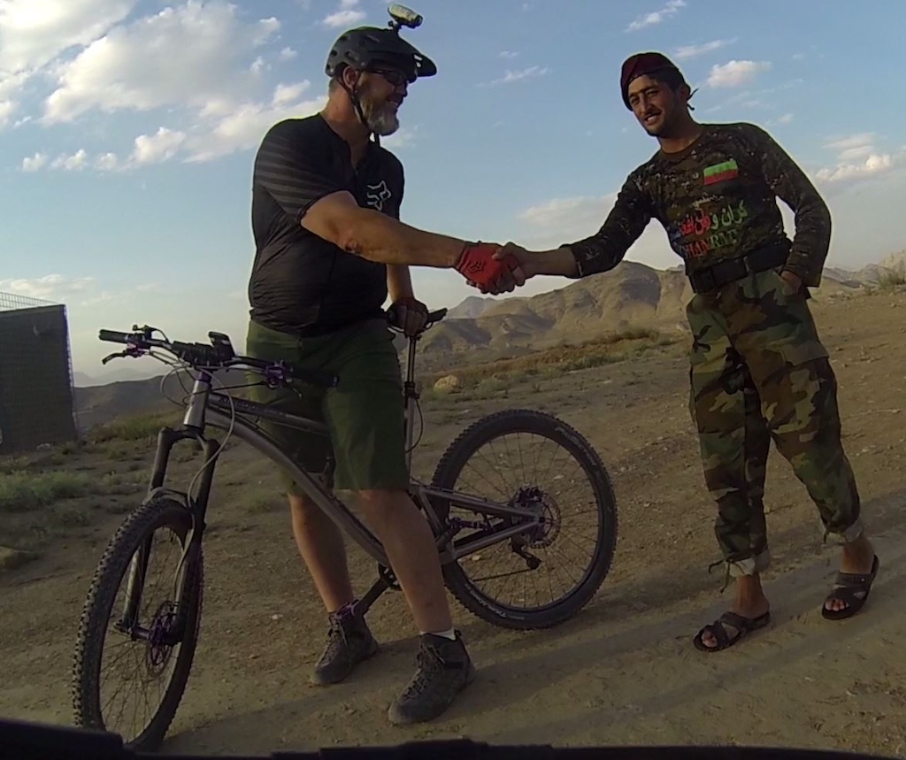 Making friends with one of the Afghan Commando soldiers.