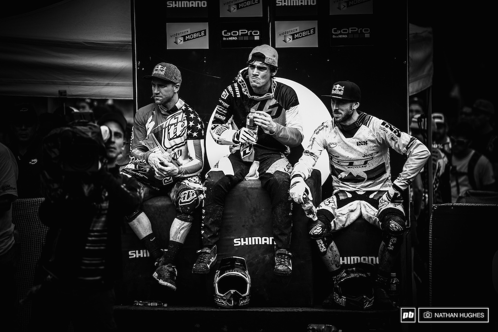 Loic Bruni in the middle of his hard time spent in the hotseat.