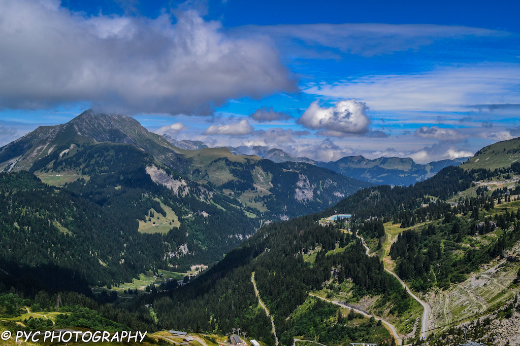 view from top of chatel bike park