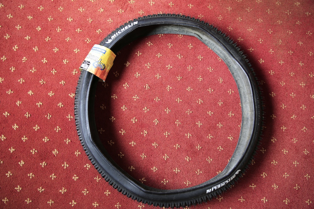 Totally forgot I had these back in the UK. Brand new Michelin Comp 24 and slightly used Michelin Comp 16. 

They are the best tyres ever made and I'm very surprised that Michelin just don't use the same moulds with the newer technology rubber. 

They used to dominate the DH scene and when they changed there pattern after everyone else copied them they lost the market.