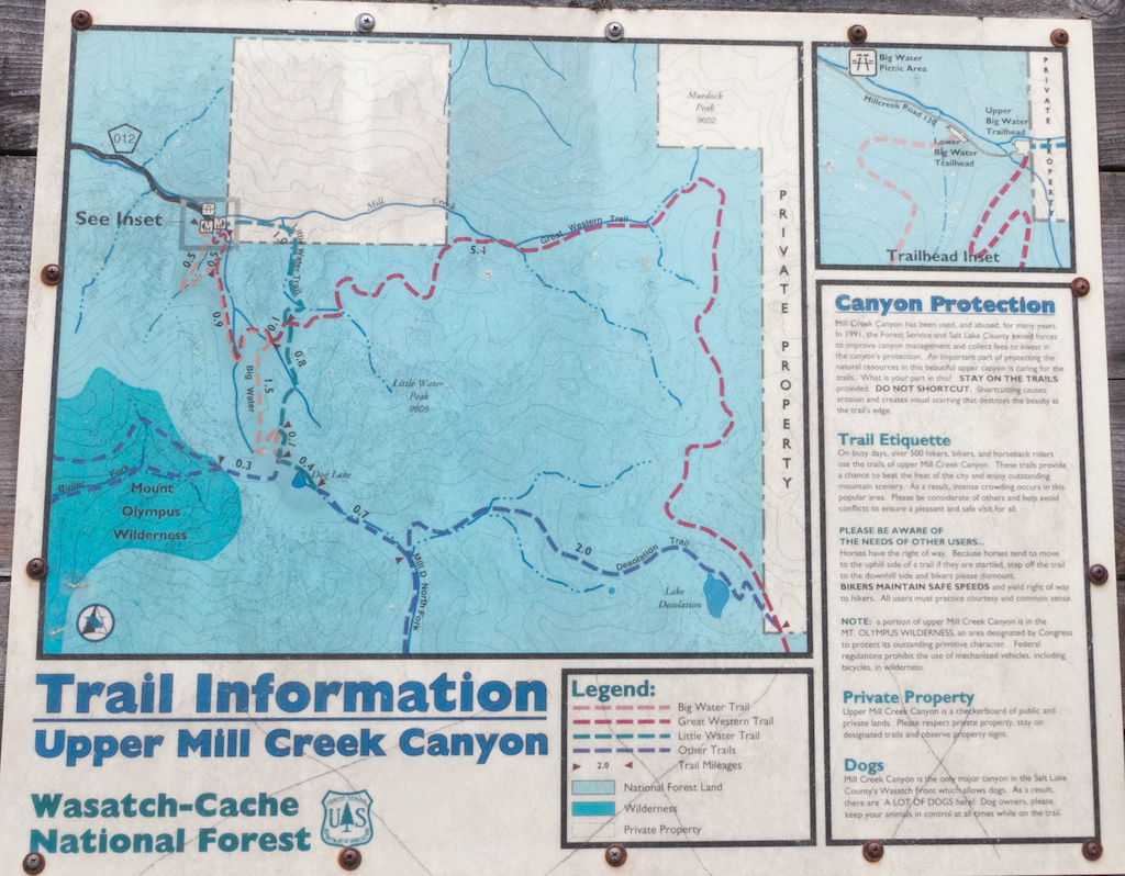 Close-up of Trail Information sign. 8/6/2015