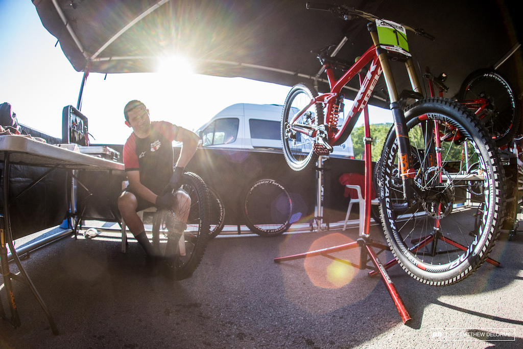 Ben "wheels" Arnott was up with the sun, getting Laurie Greenland's wheels all set.
