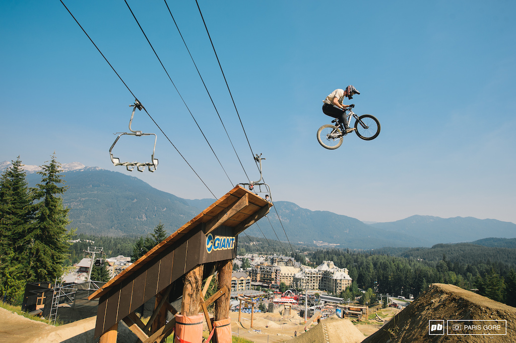 Brandon Semenuk was only seen briefly this morning but was said to be going huge yesterday.