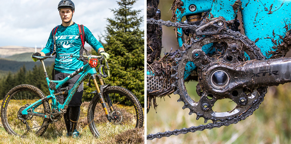 Richie Rude Bike Check Tweedlove EWS 2015. OneUp Components Chainguide and M9000 Narrow Wide Chainring