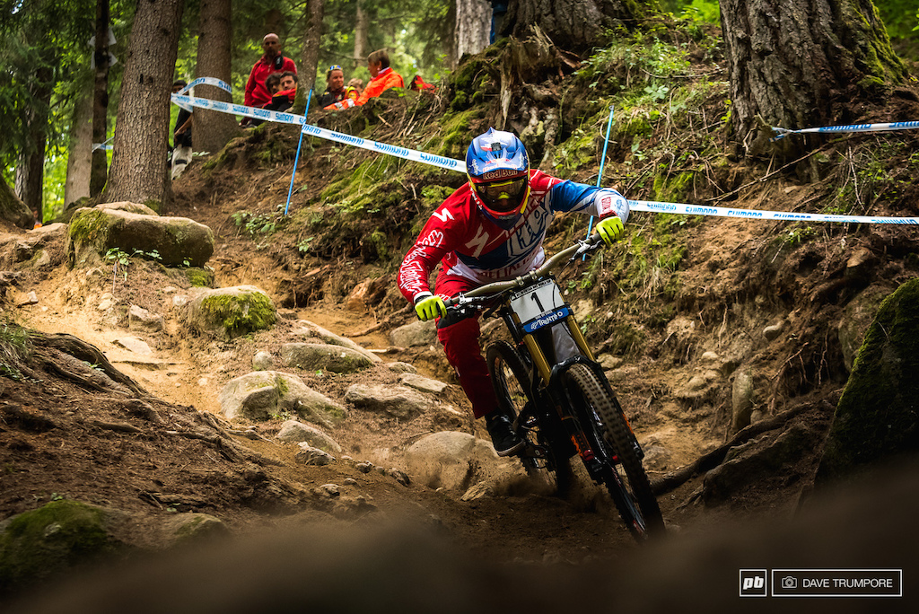 Aaron Gwin carries all the pressure this week, but it hasn't fazed him one bit.  If he lays down the same run tomorrow in the finals he will no doubt be Word Cup Champion.