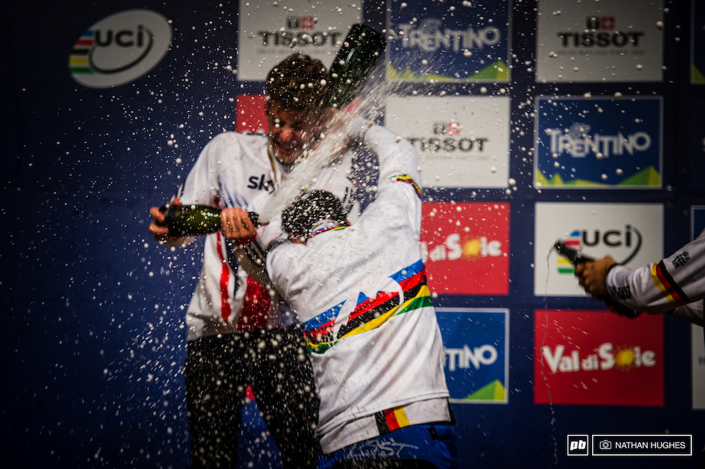 Cloudy with a chance of champagne showers... That s it that s all for Val di Sole 4X World Champs 2015.