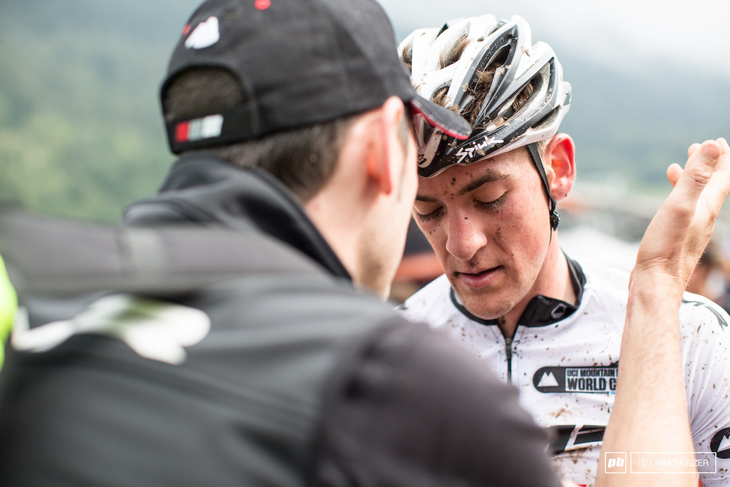 A disappointed Pablo Rodriguez after finishing at Val di Sole. The Spanish rider lost the overall World Cup lead in the last race, putting in his worst result of 2015.