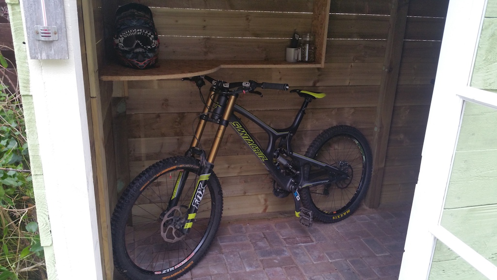 My V10 in my home made shed.