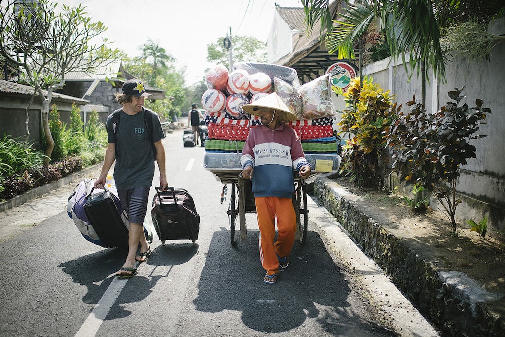Cam McCaul arrives at the Chillhouse in Bali, Indonesia