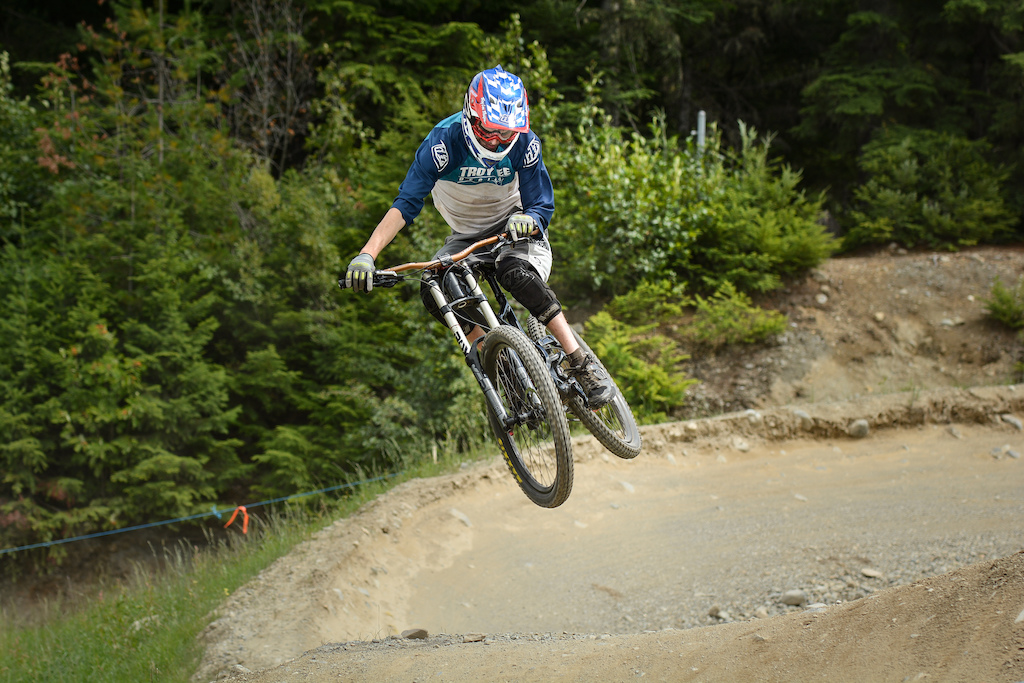 Flowing under the Redbull Joyride course before Crankworx