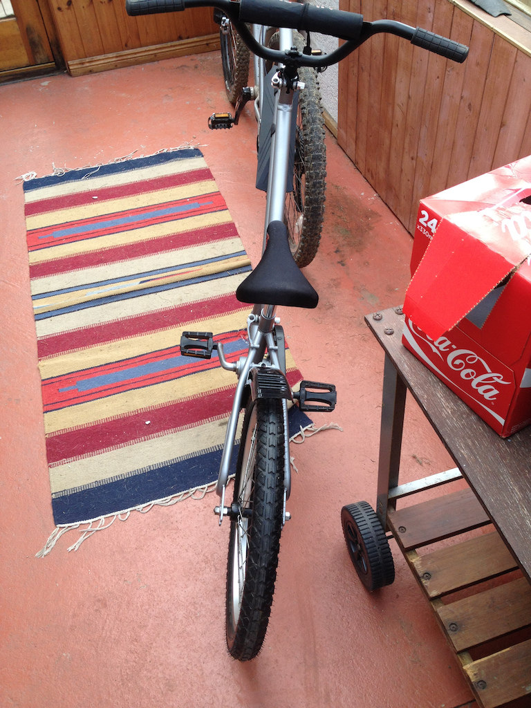Trail a Bike after refurbish ready to be dropped off for two excited kids
