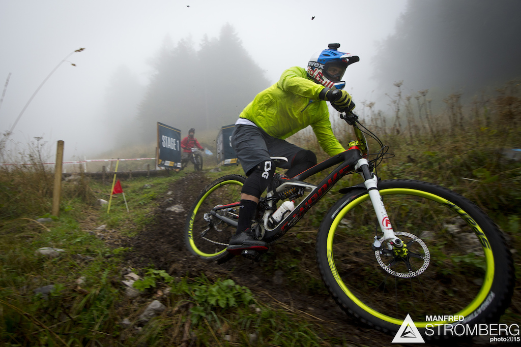 Michal Prokop from CZE during the training for the 4th stop of the European Enduro Series at Molveno-Paganella, Italy, on September 05, 2015. Free image for editorial usage only: Photo by Manfred Stromberg