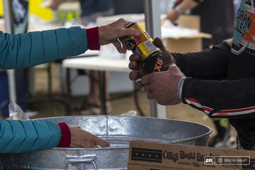 There was plenty of Oskar Blues brews on hand for the post race BBQ.