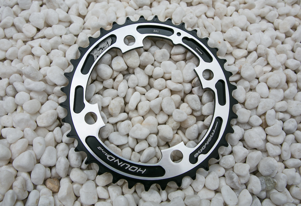 HOUND RING

MacMahone HOUND ring has a narrow/wide tooth configuration designed for 1 x11 set-ups without a chain guide. Stiff 4 mm plate thickness and aerospace grade which making HOUND ring out-standing without any compromise.

-To Retain The Chain Without The Need Of A Chain Device

-Quieter Drivetrain And Less Drag CNC Machined 7075-T6 Aluminium Provides The Perfect Blend Of Lightweight And Strength

-Hard Anodized Finish Makes Them Ultra Durable And Increases Longevity