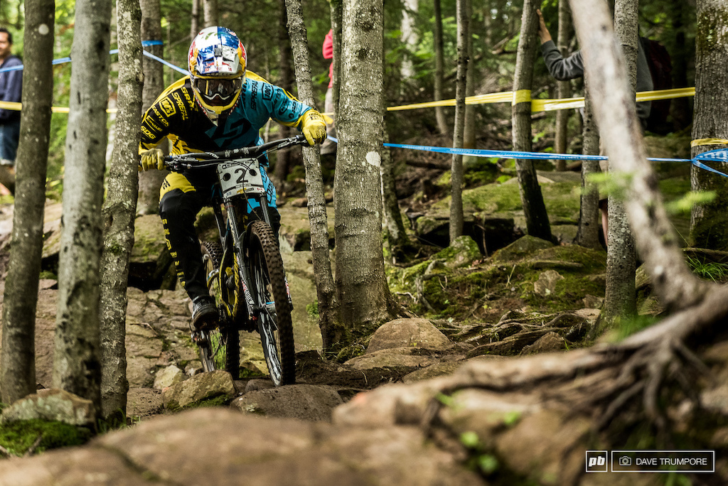 Charging through the woods in Mont Sainte Anne