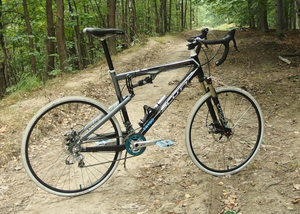 2009 Scott Spark configured as a gravel-grid bike.