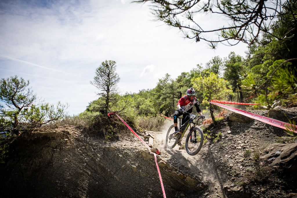 Florian Nicolai - wild, but completely under control. He is one of the riders from the South of France who is feeling comfortable here in Ainsa - he has a 150 point bridge to build to Richie this weekend.