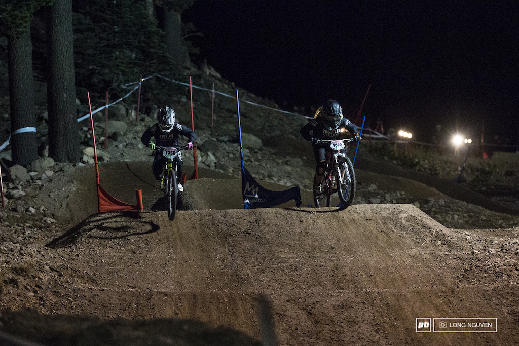 It great to see women riders battling it out. Mckenna Merten left Emily Harris right .