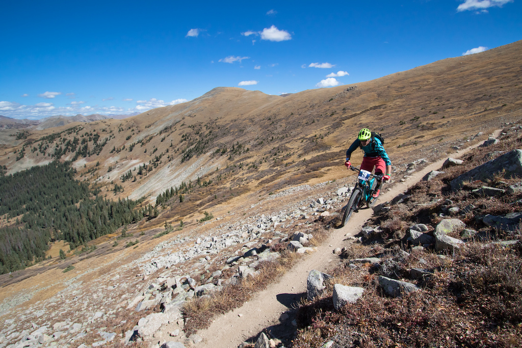 Going full gas through cleared out scree field patches is gnarly. Dylan Stucki has no hesitation.
