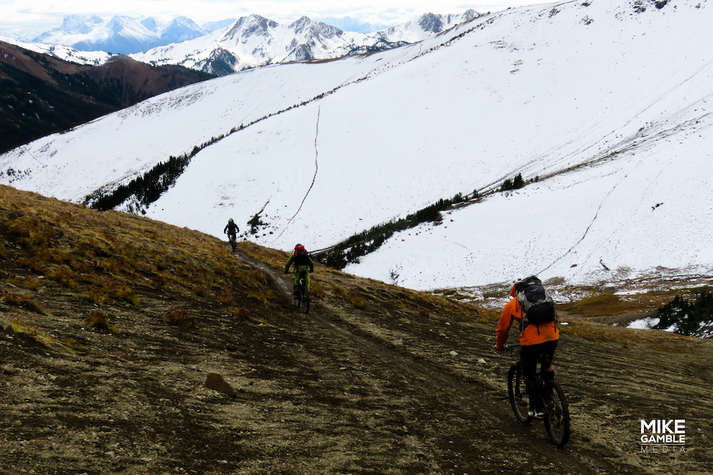 Dropping into the descent through Windy Pass.