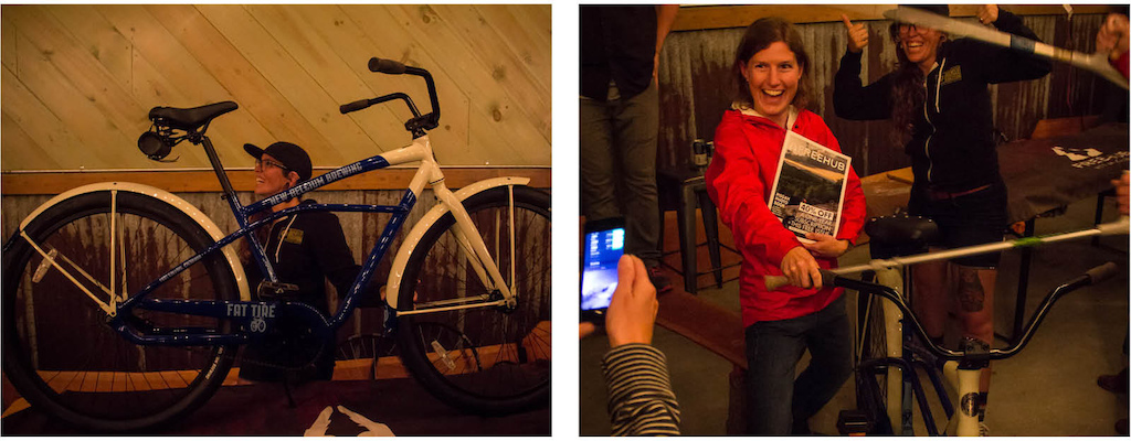 With hundreds of raffle ticket sold, odds were slim, but this lucky lady was the proud owner of a new New Belgium cruiser at the end of the night.