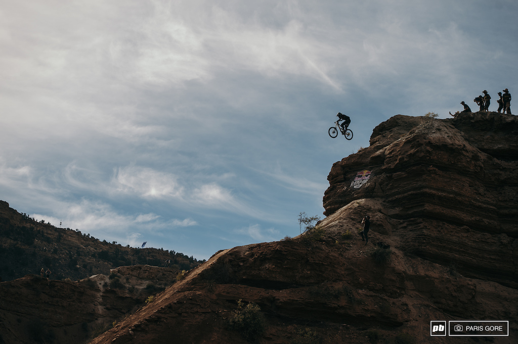 Tyler McCaul sending it of the El Presidente getting himself 3rd in qualifiers. T-Mac ended up building a 50 foot triple after this massive drop just to make his line even gnarlier. After a try at it he unfortunately came up short and knocked himself out. He s alright but won t be riding tomorrow in finals.