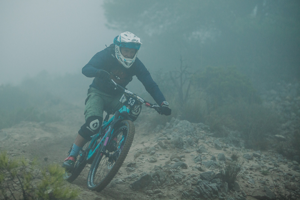 Carlo Zortea from Italy races down the stage (No. 4) during the 5th stop of the European Enduro Series in Malaga / Benalmadena, Spain, on October 18, 2015. Free image for editorial usage only: Photo by Antonio Lopez