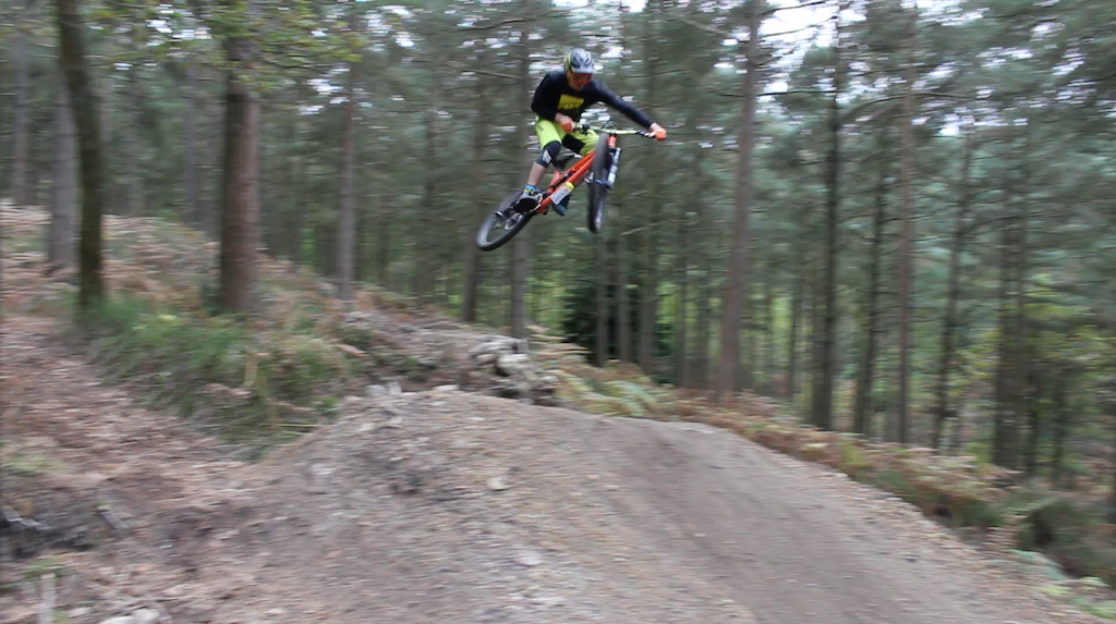 Getting some air time while Enduro ing over the surrey Hills