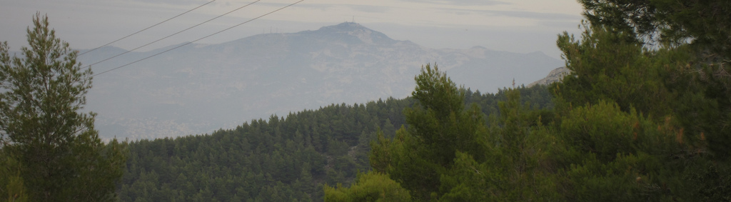 View of Penteli mountai from Ymittos mountain.