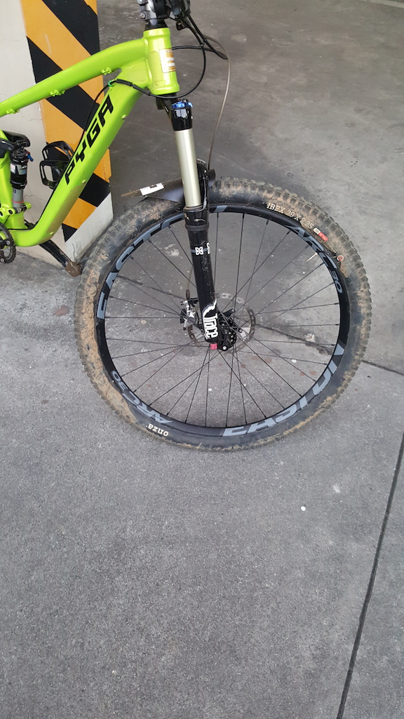 The tire's a 2.25. Looks like it's bigger, thanks to the 30mm rim. phew.