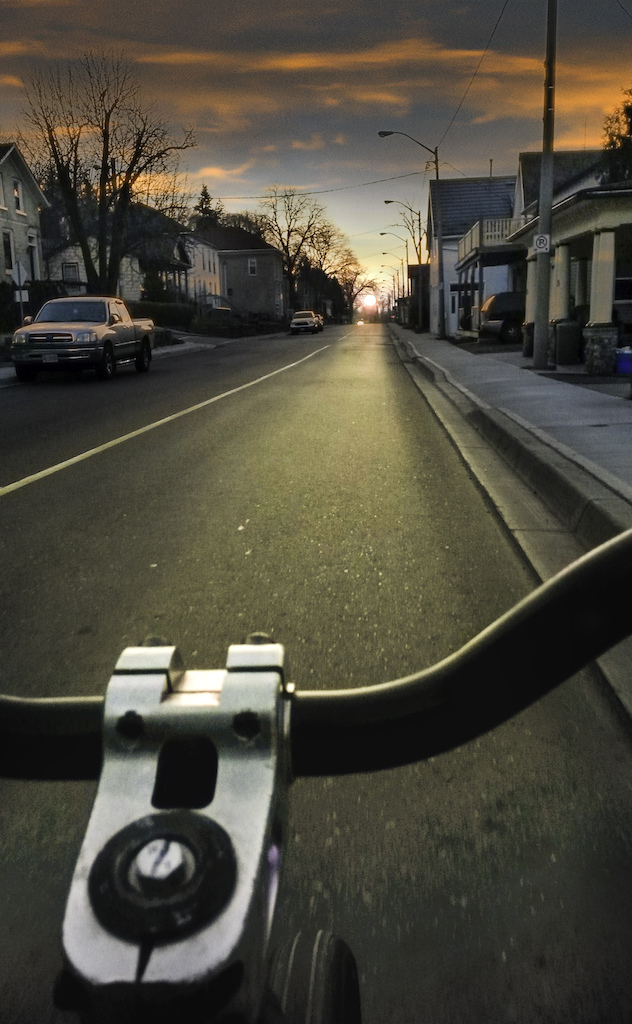 Quick cell phone snap while riding down the street.