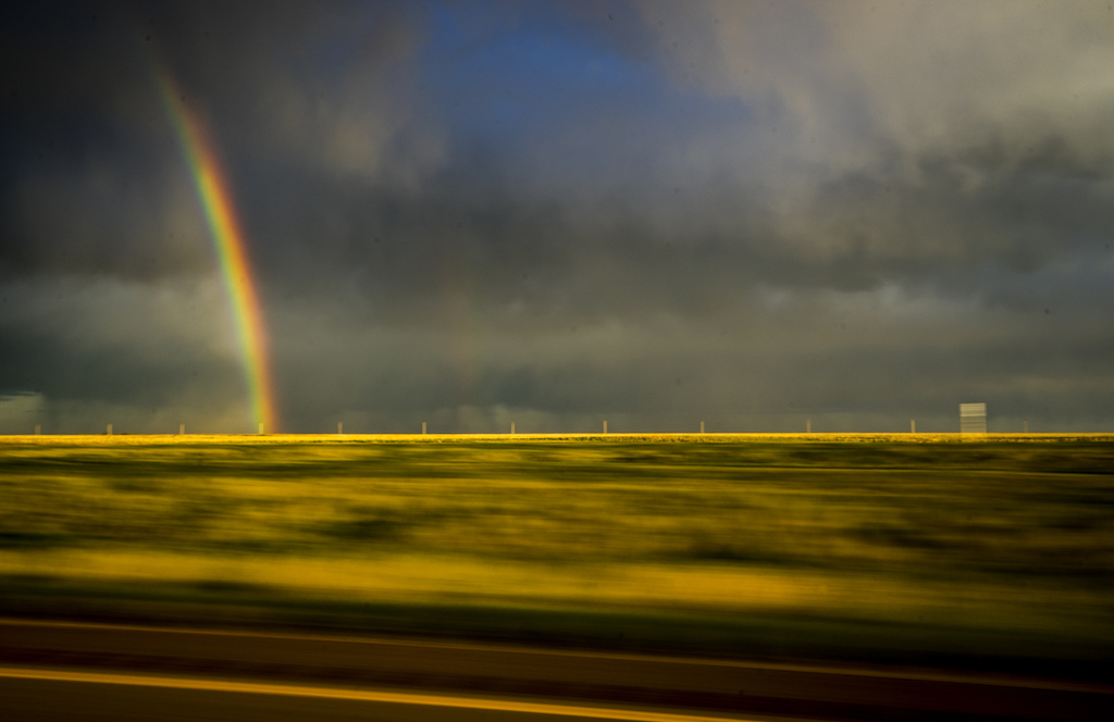 Passing storms and rainbows as we leave the vast prairies of Nebraska and enter Colorado. We couldn t have been happier to have crossed into the west.