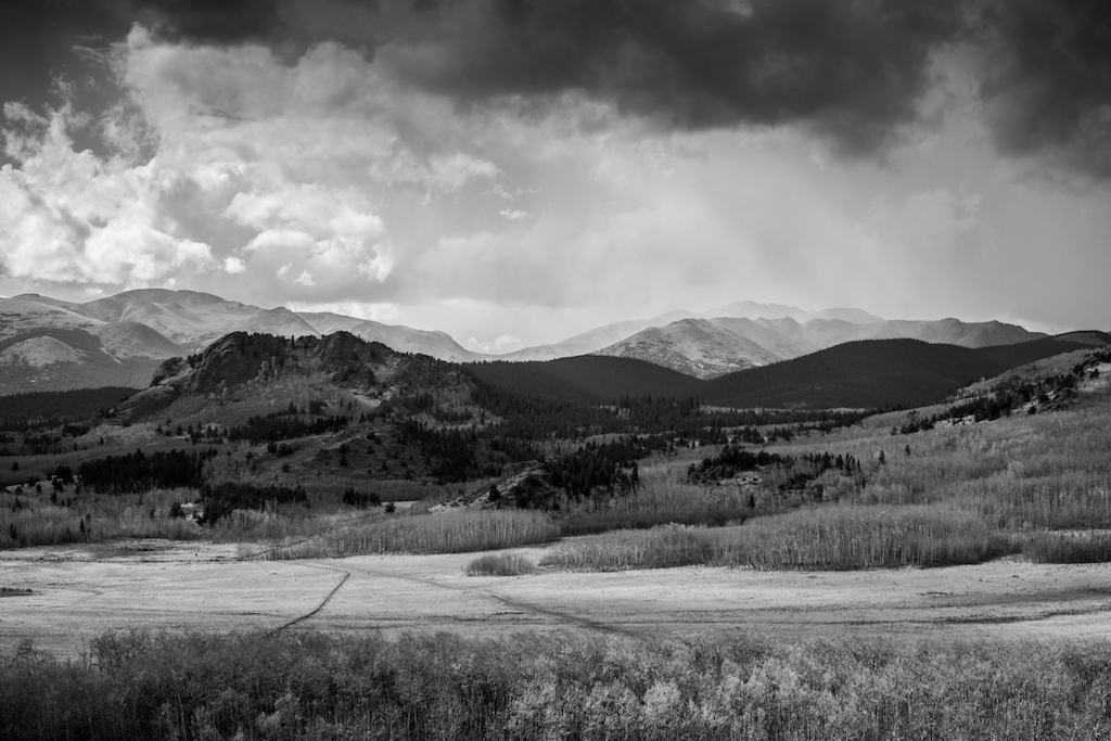 Our goal in sight way out in the distance. The higher peaks of the Colorado Trail and a 12 mile descent where what we were looking forward to. We earned our turns that day.