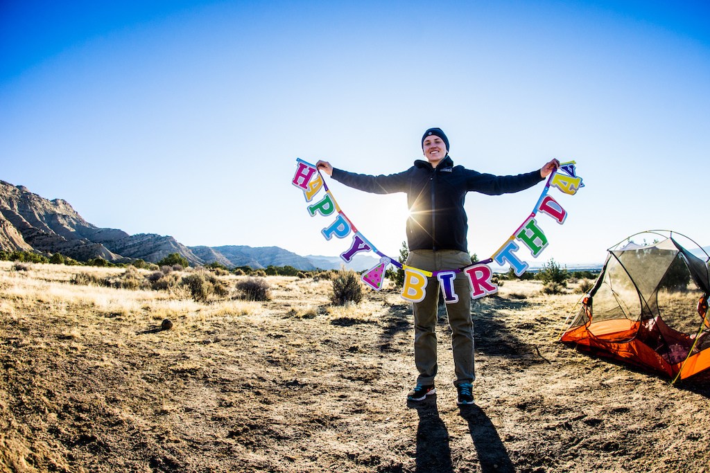 Birthdays are best spent outside camping and riding bikes.