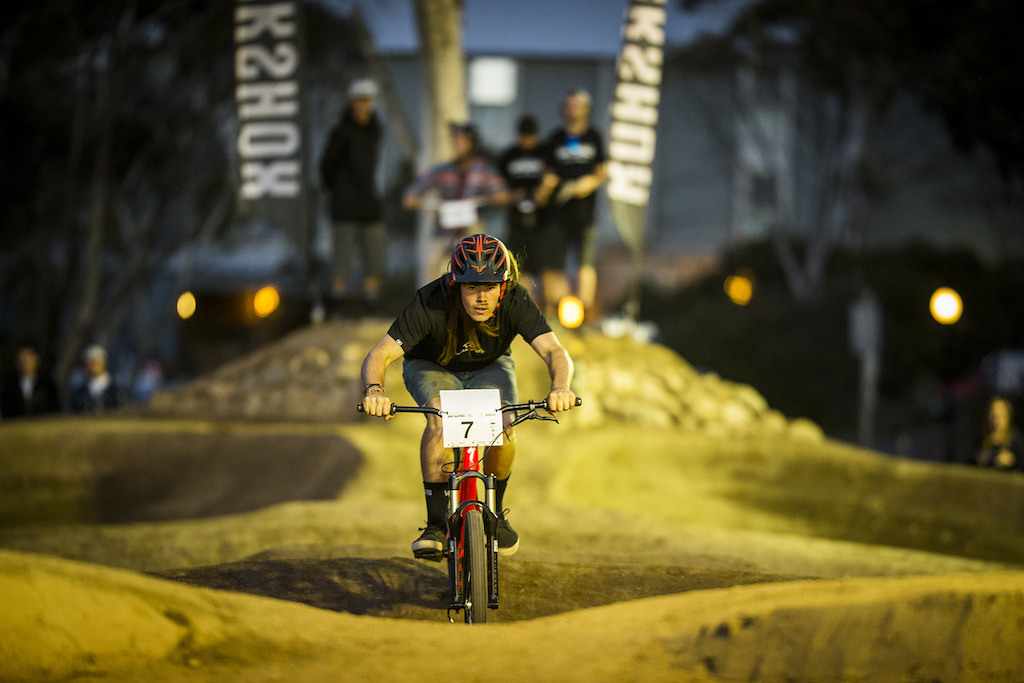 Remy on way to clinch the Pumptrack Challenge. Photo: Tim Bardsley-Smith