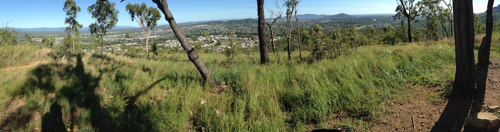 Vast views of Townsville suburbs and Magnetic island from Top Summit, Douglas Mountain Bike Reserve
