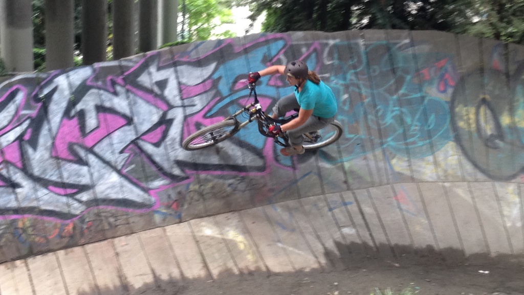 Wall ride at Colonnade under Interstate 5 in Seattle, WA.