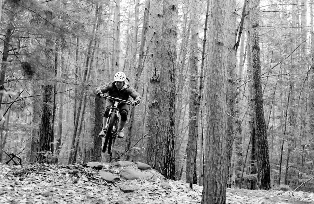 Testing the new bars. (Another of Dave Kinney's least-embarrassing pictures of me at Saxon Hill)