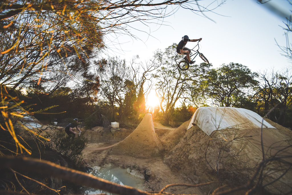 Last light session at a popular jump spot on the Northern Beaches of Sydney.