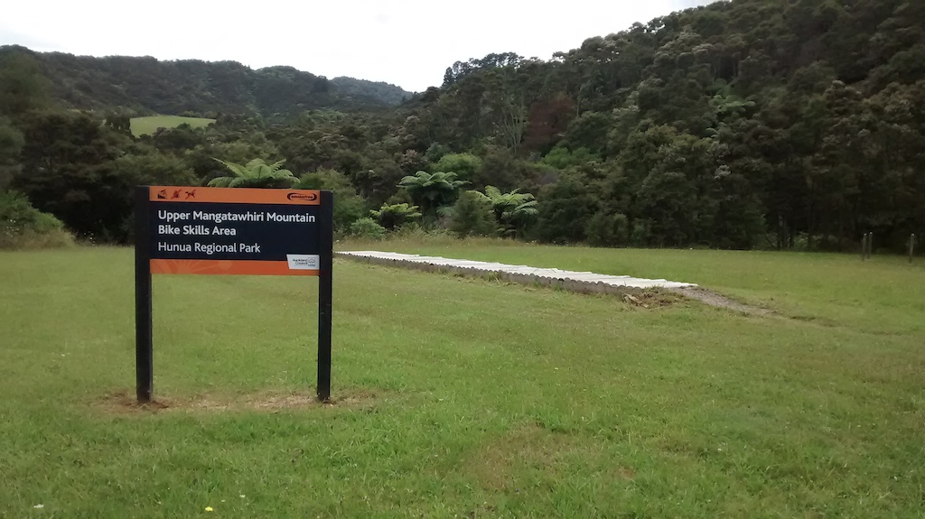 Entrance to the Upper Mangatawhiri skill park in the Hunua ranges