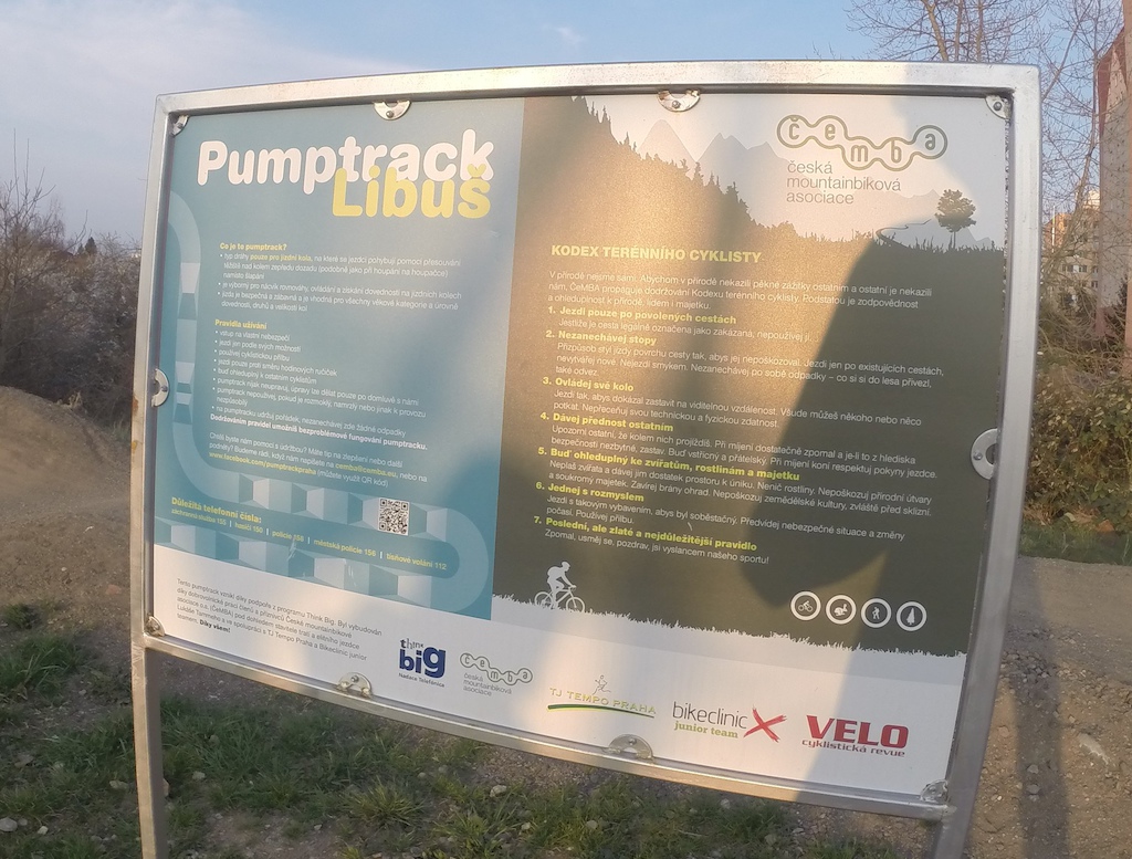 Pumptrack Libuš infographic by ČeMBA.
