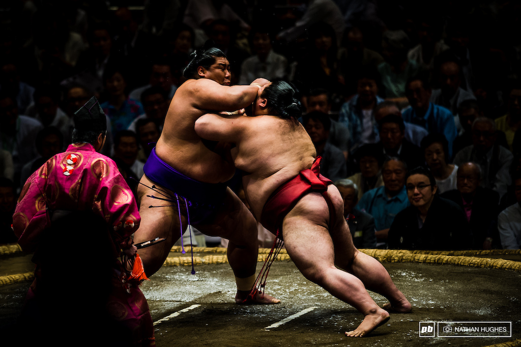 Sumo contests are held in Tokyo only twice a year and we got the timing right.