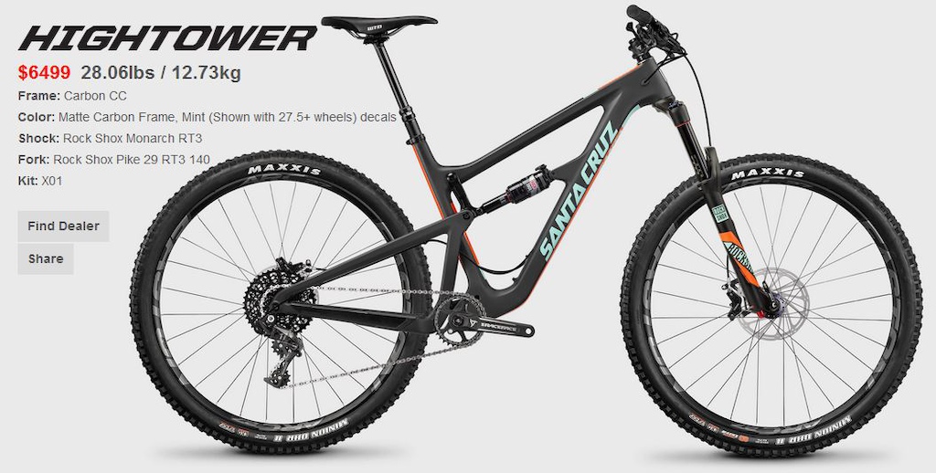 Excited about the new 2016 Santa Cruz Hightower 29 or 27.5+ bikes. All carbon fiber, 135mm of travel combined with 140mm or 150mm fork to create an ultimate trail bike.
Black Rock Bicycles