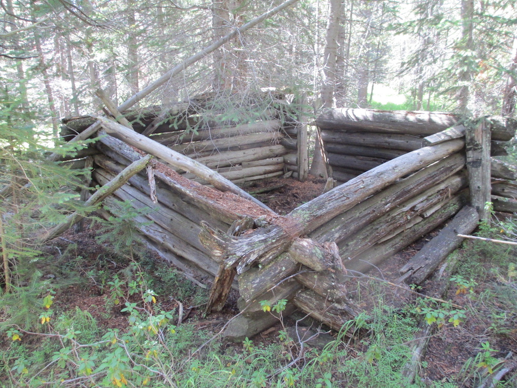Old cabin near junction of Gravelle Creek and Kelly Creek Trails.