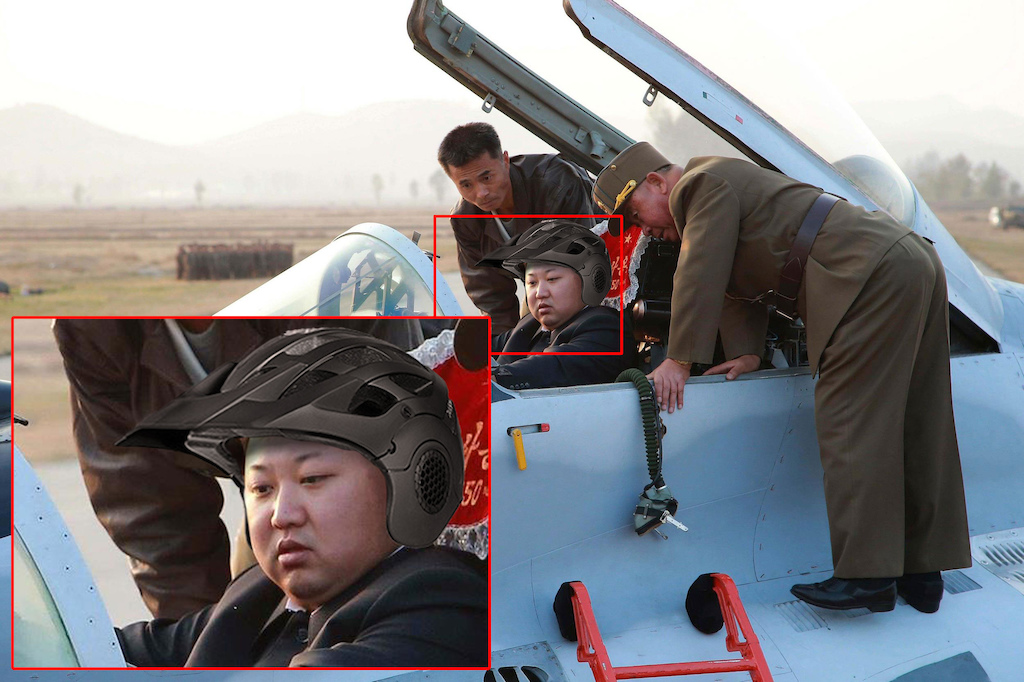 Evidence that the Lazer Revolution helmet has been in use for the last decades in North-Korea. (Picture taken in 2004)