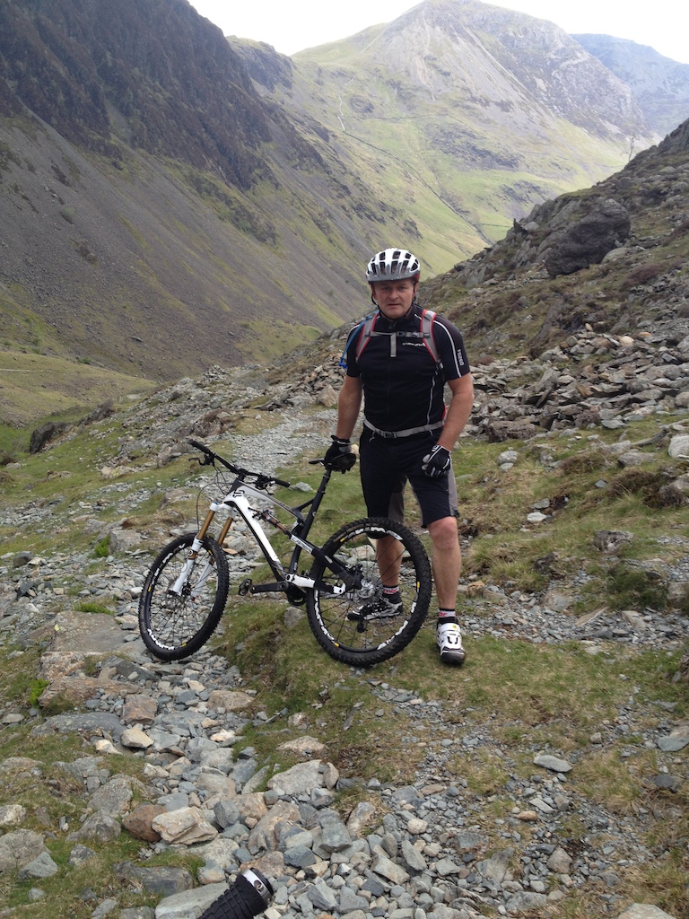 Back Of Fleetwith Pike in the lakes  and doing the Ambleside to Keswick through the mountains in winter, not advisable  unless you start at day break but a great ride. very techy in places