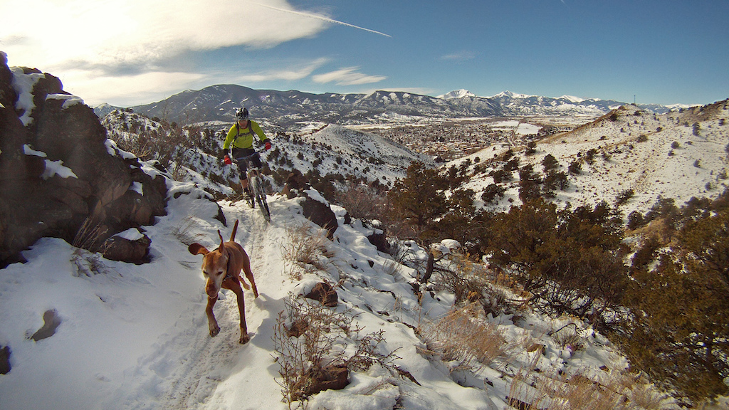 Winter riding in Salida.
GoPro selfie.