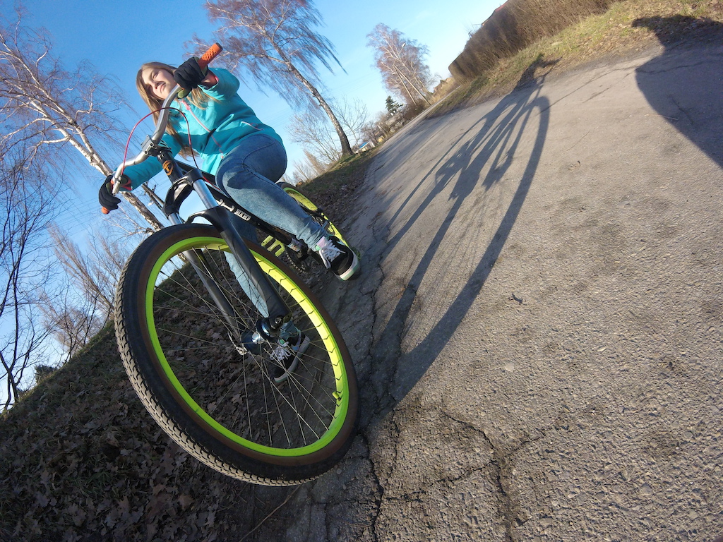 my girlfriend on my bike :D
