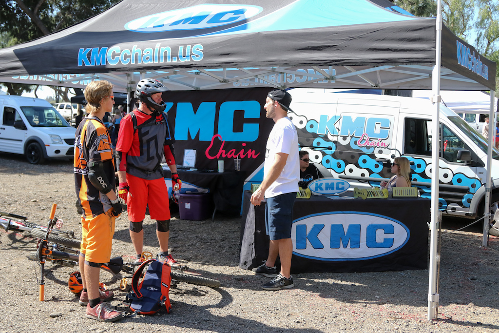 Racers checking in with the fine people at KMC Chains the title sponsor of the Winter Series put on by Southridge USA.