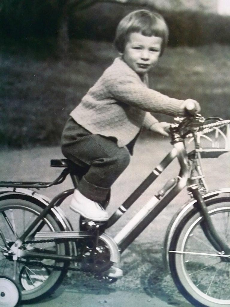 Birgit - back in the days of bicycle training wheels ...